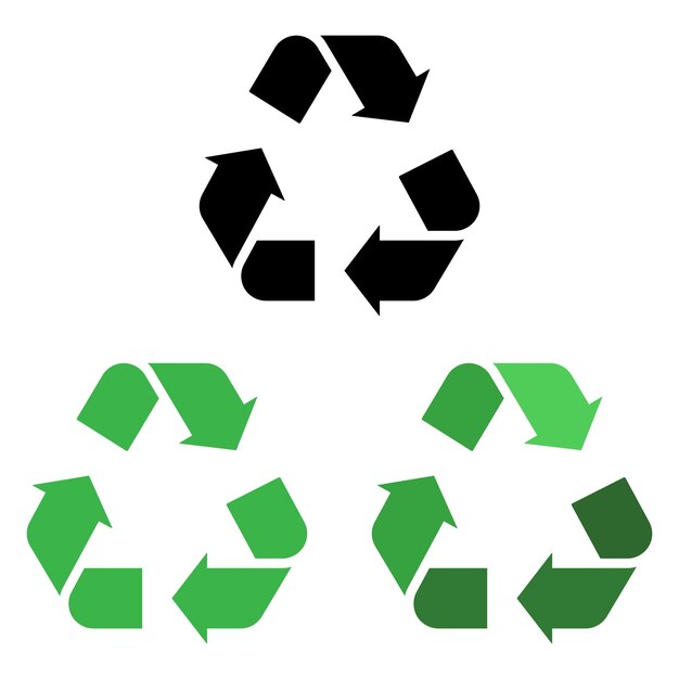 Recycling-Schilder Glyphe mehrfarbig