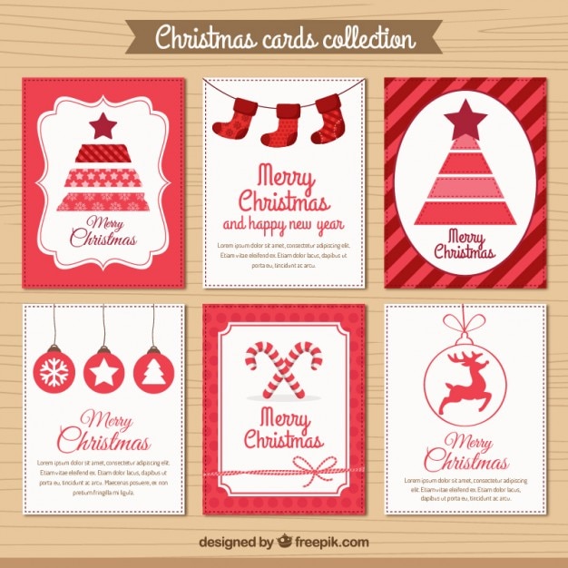 Red christmas card collection