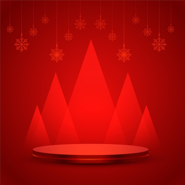 Red Merru Christmas Podium Hintergrund für Produktpräsentation