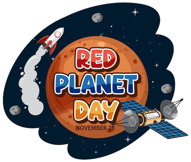 Red planet day banner-design