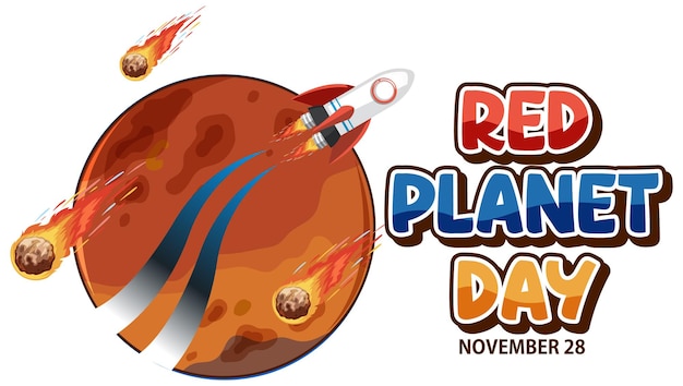 Kostenloser Vektor red planet day banner-design