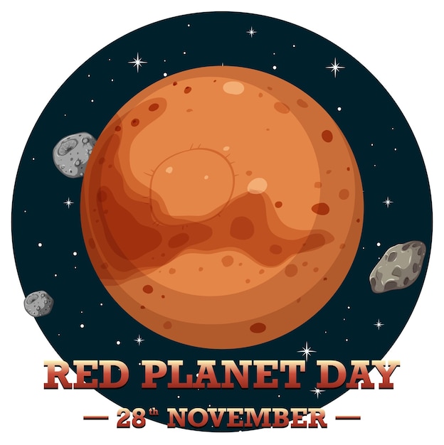 Kostenloser Vektor red planet day-logo-design