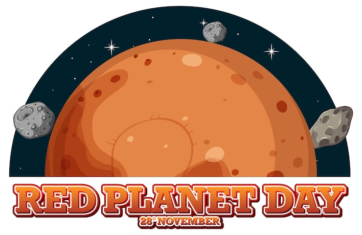Kostenlose Vektor red planet day-logo-design