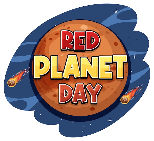 Red planet day-poster-vorlage