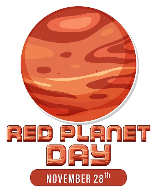 Kostenloser Vektor red planet day-poster-vorlage