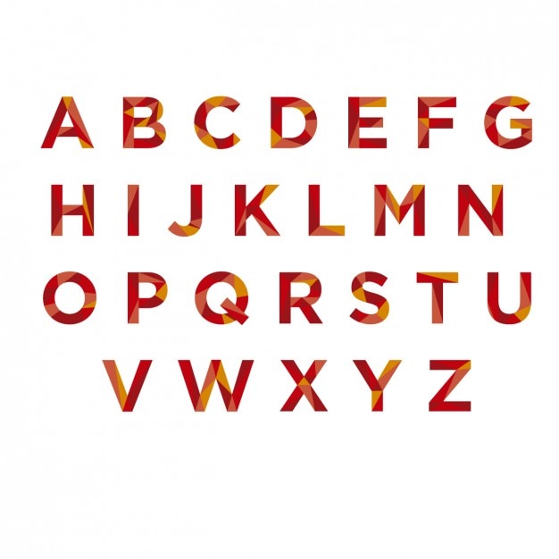 Kostenloser Vektor red polygonalen typografie