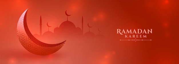 Red ramadan kareem saison festival banner design