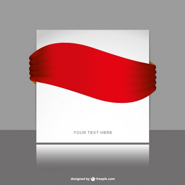 Kostenloser Vektor red ribbon vector mockup-vorlage