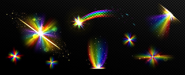 Regenbogen Kristall Licht Prisma Flare Reflexionslinse