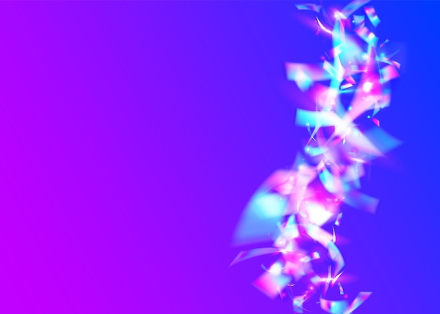 Regenbogeneffekt. geburtstag funkelt. retro-banner. party-vaporwave-illustration. moderne folie. digitale kunst. transparentes konfetti. rosa disco-glitter. blauer regenbogeneffekt