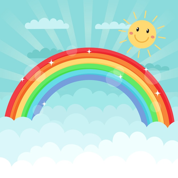 Regenbogenkonzept im flachen Design