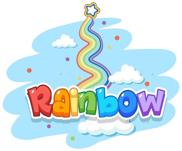 Regenbogenwortlogo am Himmel