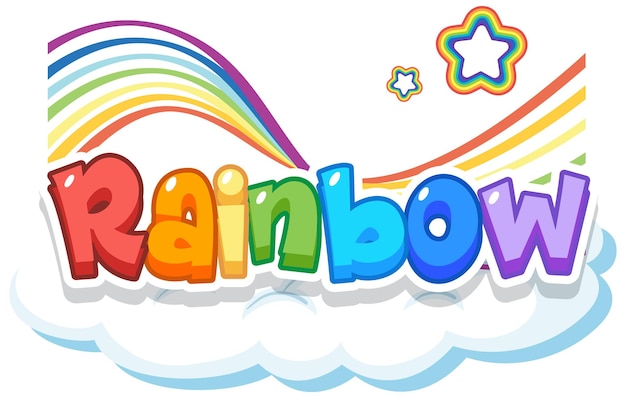 Regenbogenwortlogo auf der Wolke