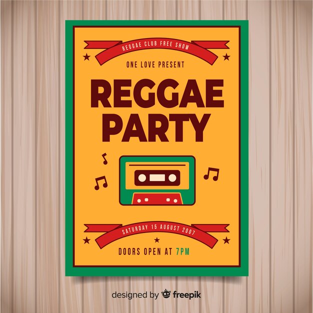 Kostenloser Vektor reggae-party-flyer