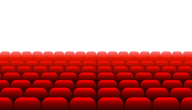 Reihe von roten Sitzen Kinohintergrund