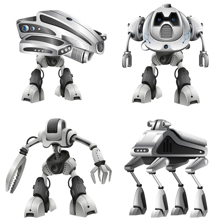 Kostenlose Vektor reihe von verschiedenen robotern