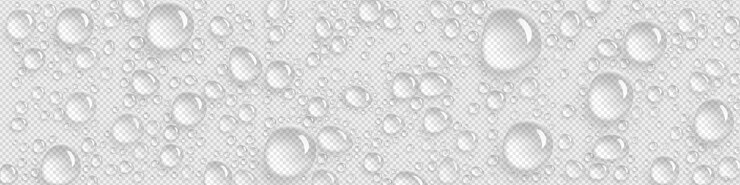 Kostenlose Vektor reine wassertropfen auf transparentem hintergrund