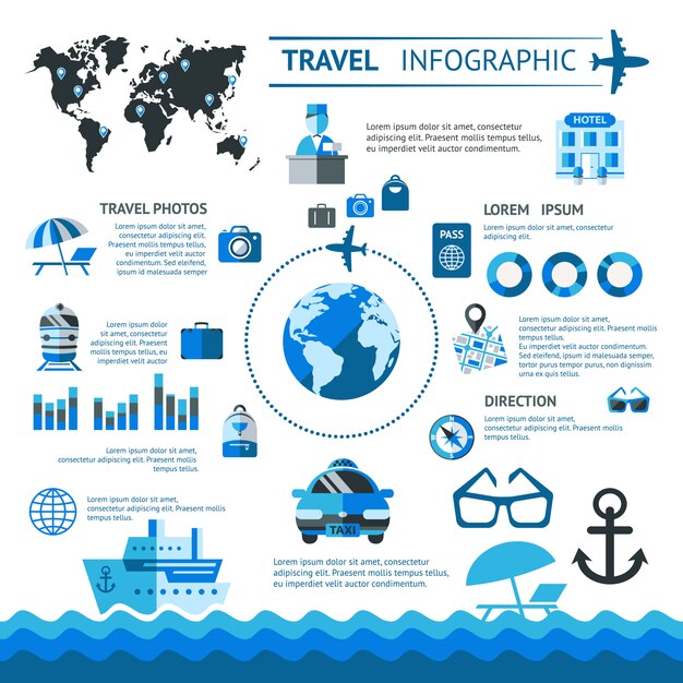 Reise-Infografiken-Set