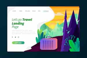 Kostenloser Vektor reise-landing-page-vorlage