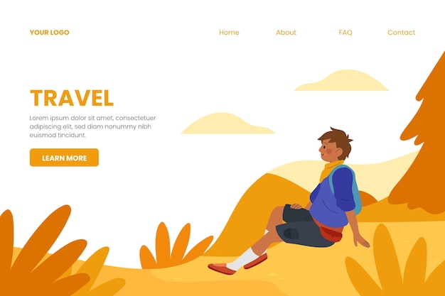 Kostenloser Vektor reise-landing-page-vorlage