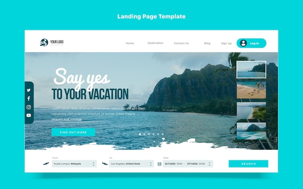 Reise-landingpage im flachen design