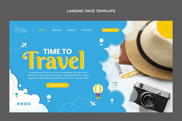 Reise-Landingpage im flachen Design
