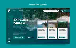 Kostenloser Vektor reise-landingpage im flachen design