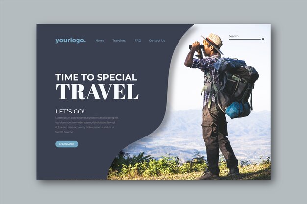 Reise-Landingpage mit Bild