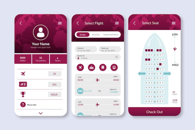 Reisebuchungs-app mit vereinfachter oberfläche