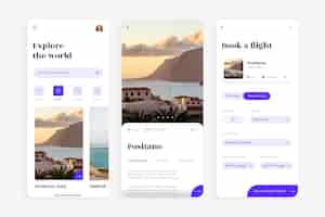 Kostenloser Vektor reisebuchungs-app
