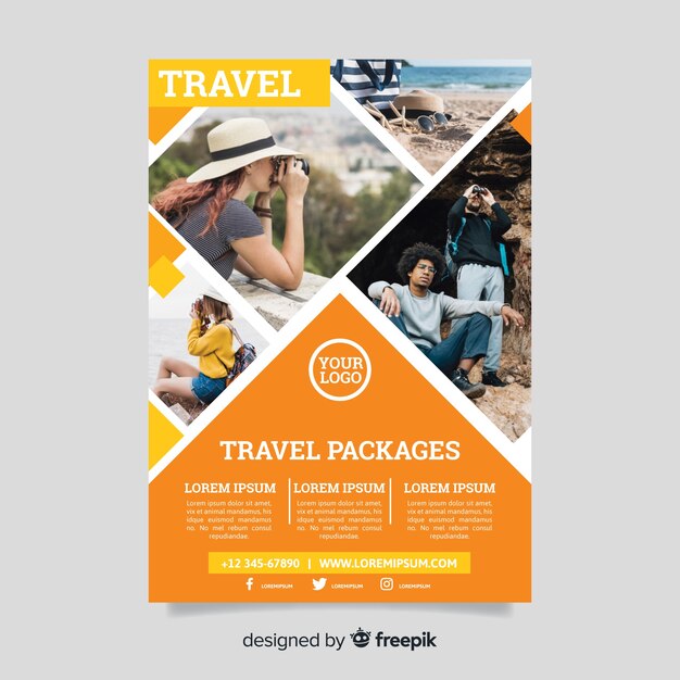 Reiseflyer Vorlage mit Foto