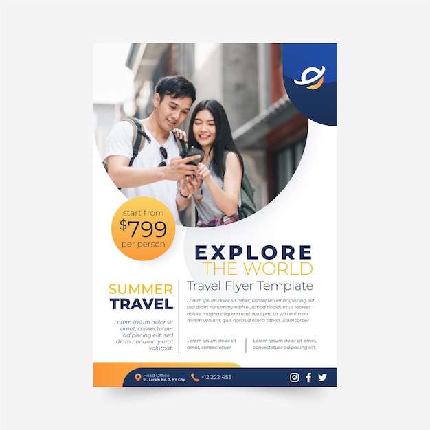 Reiseflyer-Vorlage mit Foto