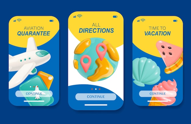 Kostenloser Vektor reisekarikatur-designkonzept, das mobile app der online-buchung von hotels und flügen bewirbt, vektorgrafik