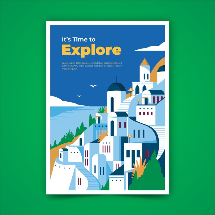 Kostenlose Vektor reiseplakat illustriert