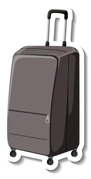 Reiseplastikkoffer mit Radkarikaturaufkleber