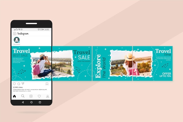 Reiseverkauf instagram karussell vorlagen