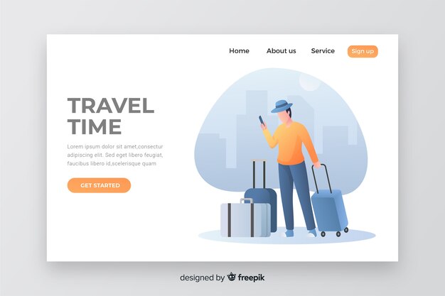 Reisezeit-Landingpage mit Illustration