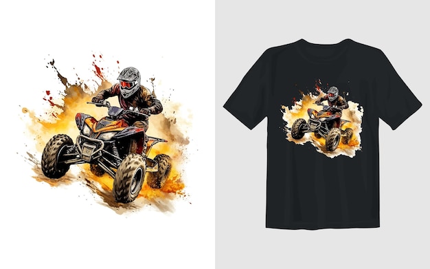 Reiten extreme atv-cartoon-vektor-illustration reiten extremes atv-t-shirt-design