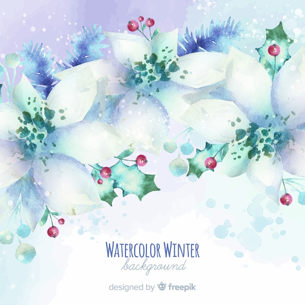 Reizender Aquarellwinterhintergrund