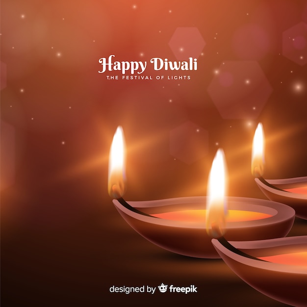 Reizender diwali hintergrund mit realistischem design