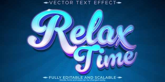 Relax-texteffekt, bearbeitbarer moderner typografie-schriftstil