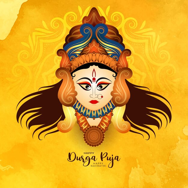 Religiös schöne Durga Puja und Happy Navratri Festival Hintergrunddesign