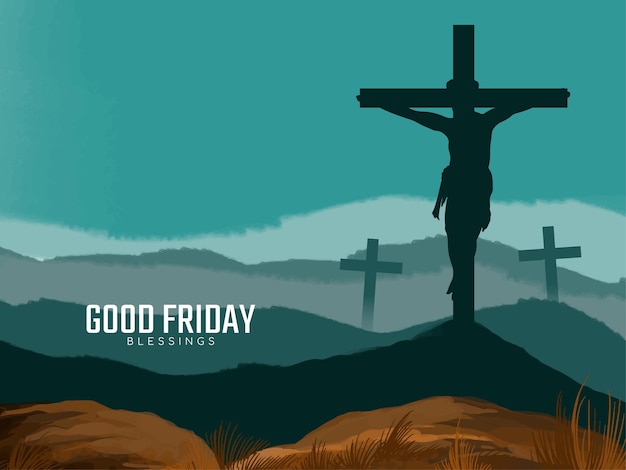 Religiöse Karfreitagsszene mit Jesus-Kreuz-Hintergrunddesign