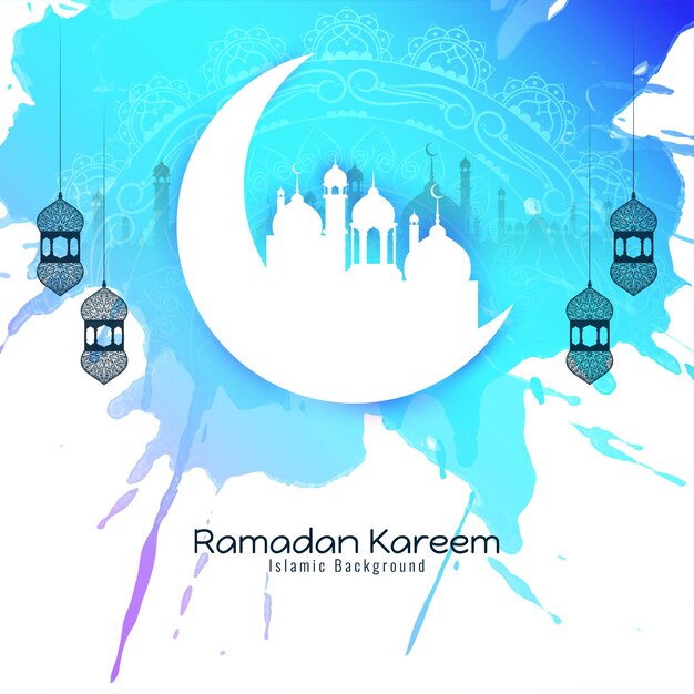 Religiöser islamischer Ramadan Kareem-Moschee-Hintergrundvektor