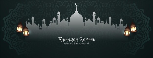 Religiöser Ramadan Kareem islamischer Festival-Banner-Design-Vektor