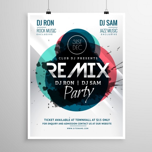 Remix club-party-flyer-plakat-vorlage