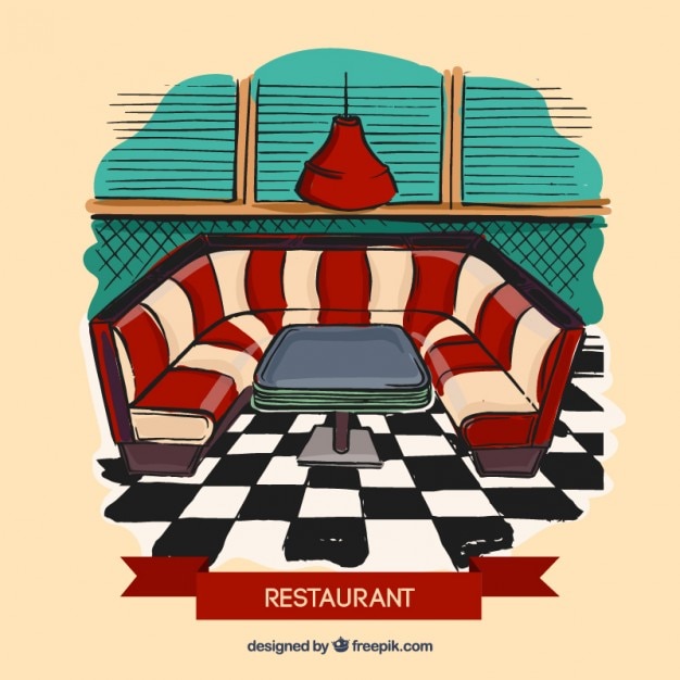 Restaurant interior ilustration