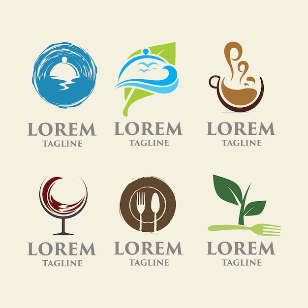 Restaurant-logo-vorlagen sammlung