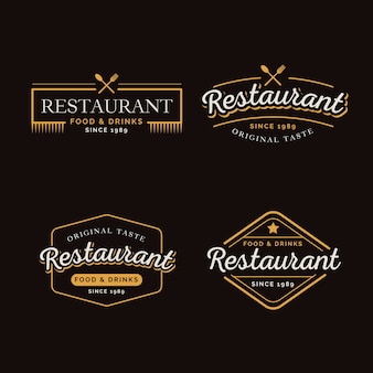 Restaurant retro-logo-auflistung
