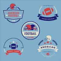 Kostenloser Vektor retro american football abzeichensammlung